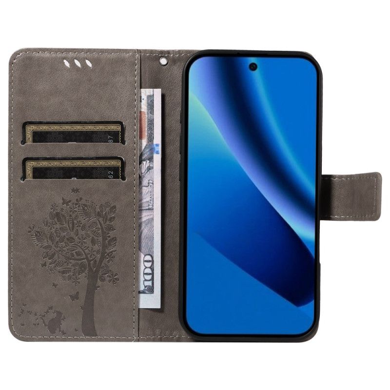 Leren Hoesje Voor Google Pixel 10a Kat En Boom