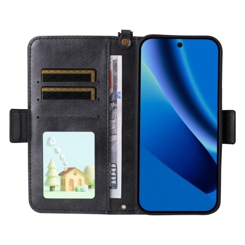 Leren Hoesje Voor Google Pixel 10a Vintage Portemonnee En Schouderband