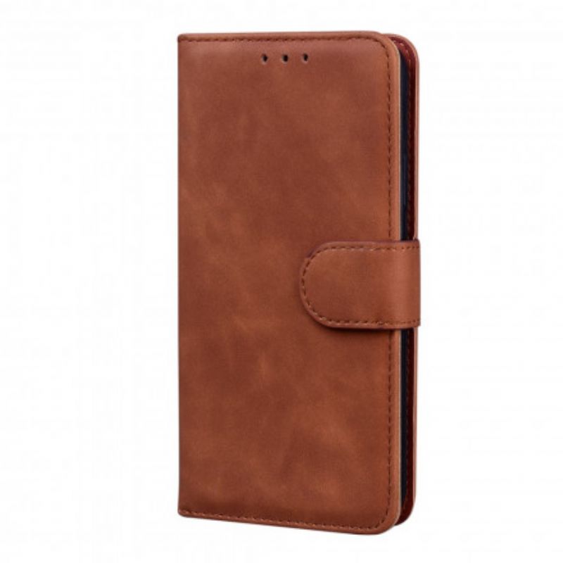 Flip Case Leren Realme 8 5g Monochroom Leereffect