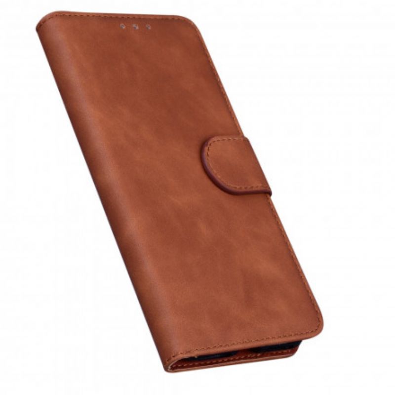 Flip Case Leren Realme 8 5g Monochroom Leereffect