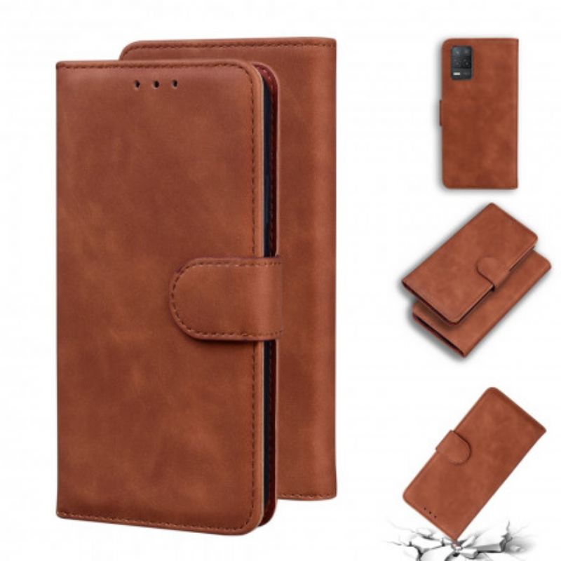 Flip Case Leren Realme 8 5g Monochroom Leereffect