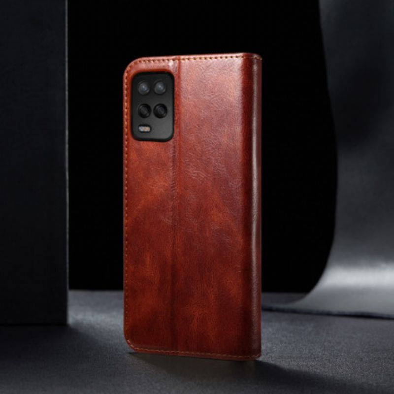 Folio-hoesje Realme 8 5g Gewaxt Kunstleer