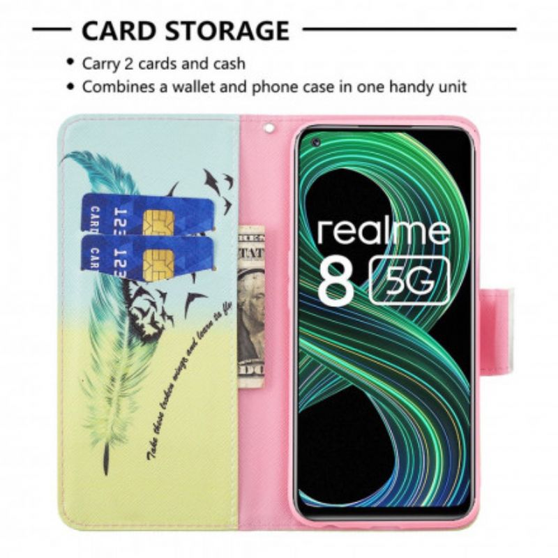 Folio-hoesje Realme 8 5g Leer Vliegen