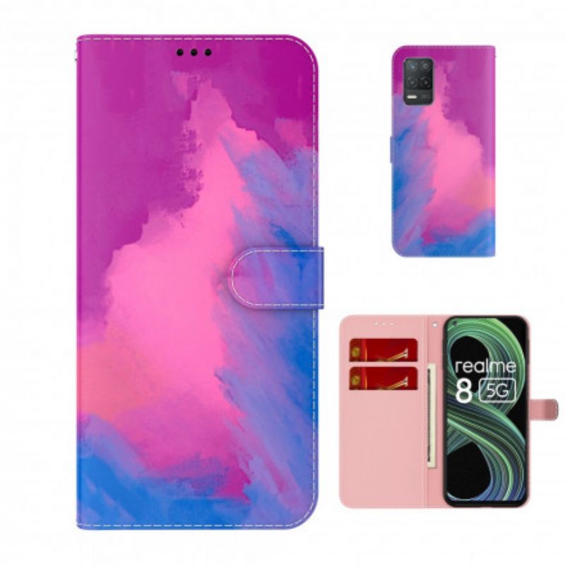 Folio-hoesje Realme 8 5g Telefoonhoesje Aquarel