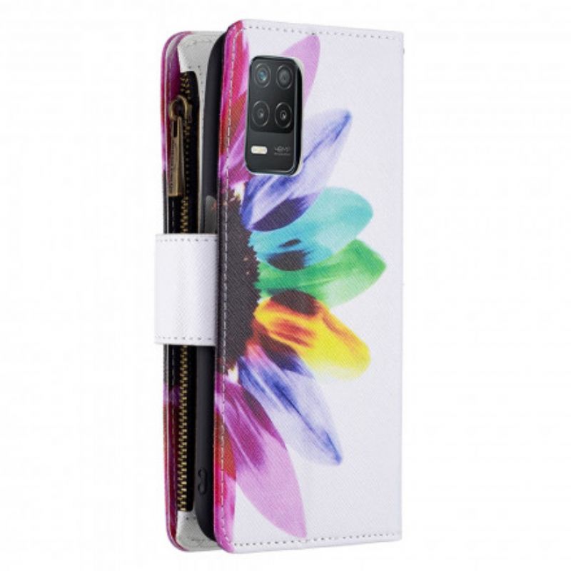 Folio-hoesje Realme 8 5g Telefoonhoesje Bloemzak Met Rits