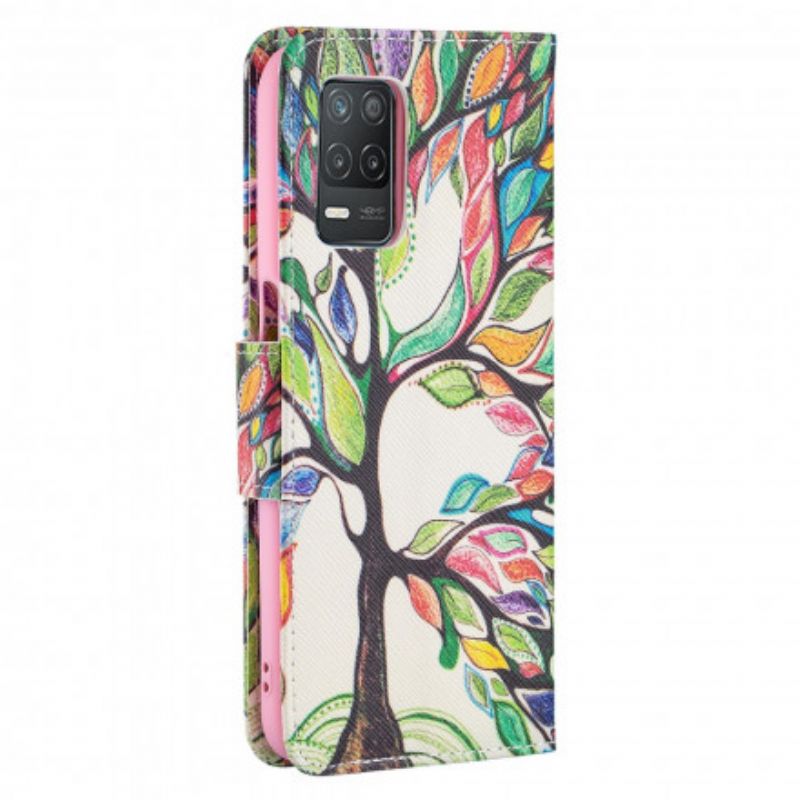 Folio-hoesje Realme 8 5g Telefoonhoesje Gekleurde Boom