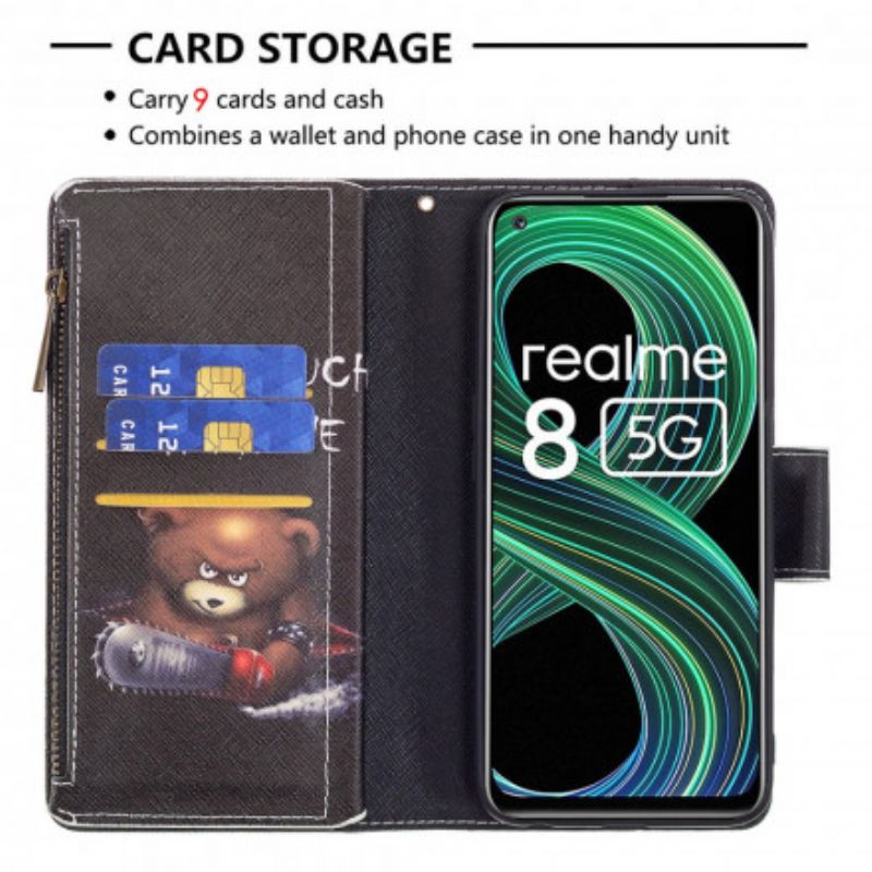 Folio-hoesje Realme 8 5g Zakbeer Met Rits