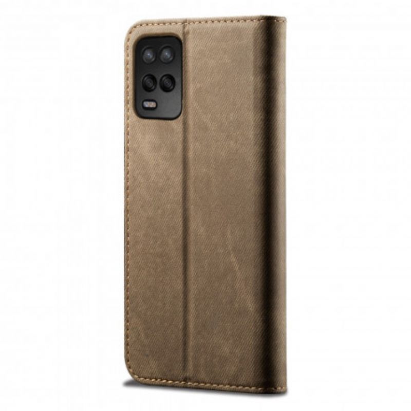 Folio-hoesje Voor Realme 8 5g Kunstleer Jeanstextuur