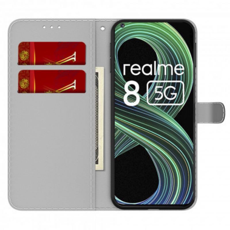 Leren Hoesje Realme 8 5g Abstract Patroon