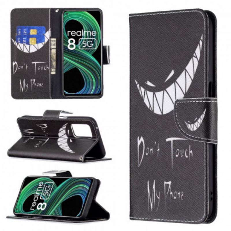 Leren Hoesje Realme 8 5g Duivel Telefoon Bescherming Hoesje