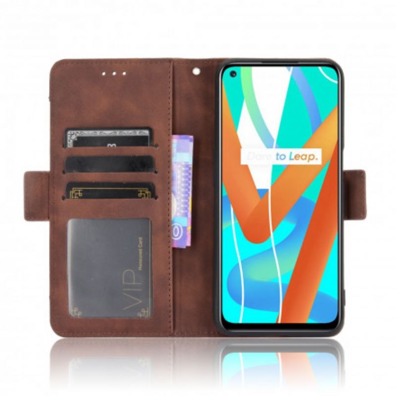 Leren Hoesje Realme 8 5g Eersteklas Multi-kaart Bescherming Hoesje