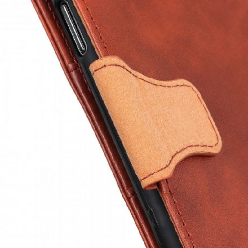 Leren Hoesje Realme 8 5g Splitlederen Omkeerbare Sluiting Bescherming Hoesje