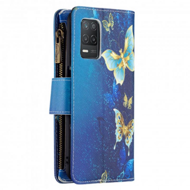 Leren Hoesje Realme 8 5g Vlinderzak Met Rits Bescherming Hoesje