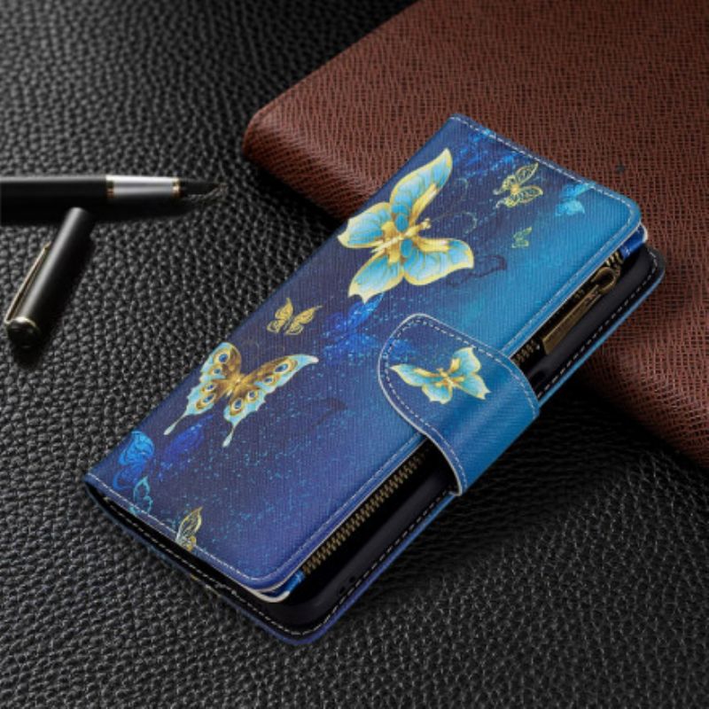 Leren Hoesje Realme 8 5g Vlinderzak Met Rits Bescherming Hoesje