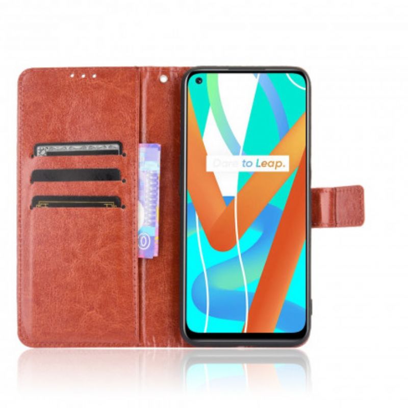 Leren Hoesje Voor Realme 8 5g Flitsend Kunstleer
