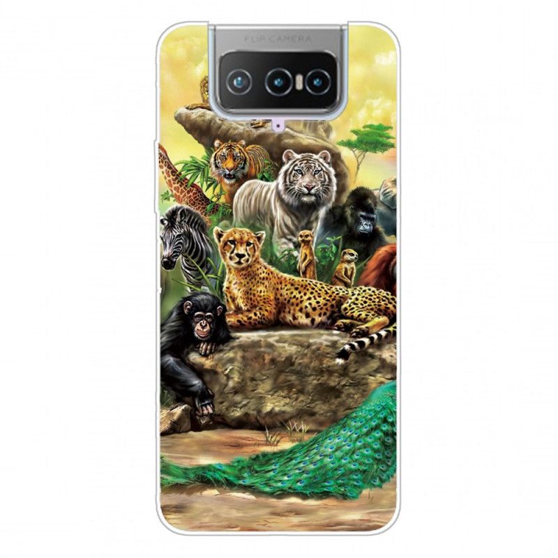 Case Hoesje Asus Zenfone 7 / 7 Pro Telefoonhoesje Safaridieren