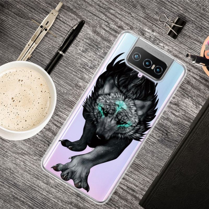 Cover Hoesje Asus Zenfone 7 / 7 Pro Telefoonhoesje Grafische Wolf