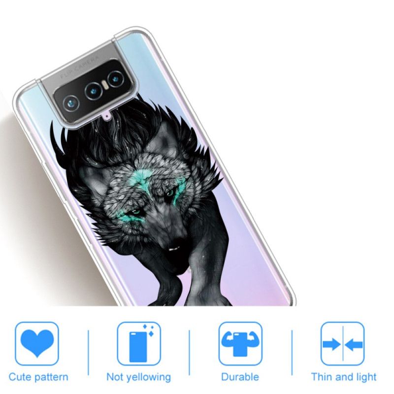 Cover Hoesje Asus Zenfone 7 / 7 Pro Telefoonhoesje Grafische Wolf