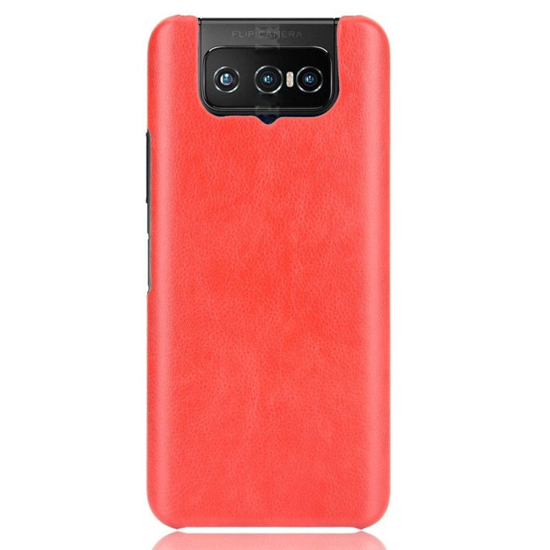 Hoesje Asus Zenfone 7 / 7 Pro Grijs Zwart Lychee Leereffect