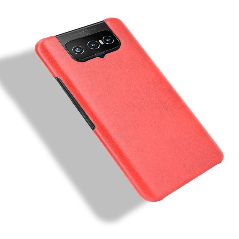 Hoesje Asus Zenfone 7 / 7 Pro Grijs Zwart Lychee Leereffect