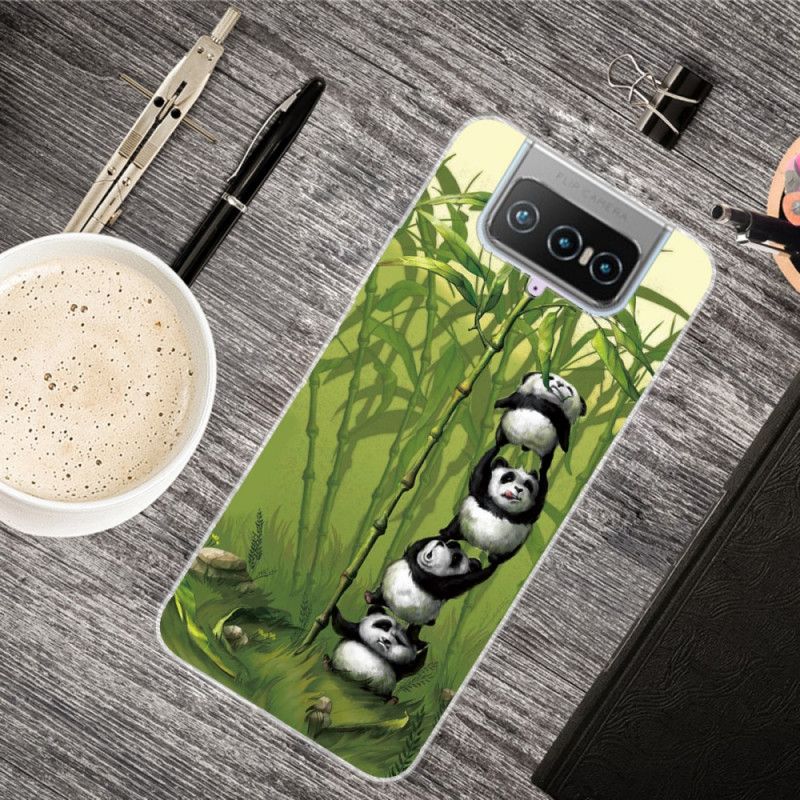 Hoesje Asus Zenfone 7 / 7 Pro Stapel Panda'S