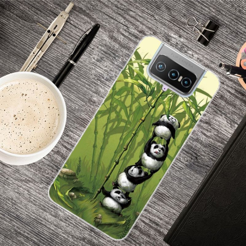 Hoesje Asus Zenfone 7 / 7 Pro Stapel Panda'S