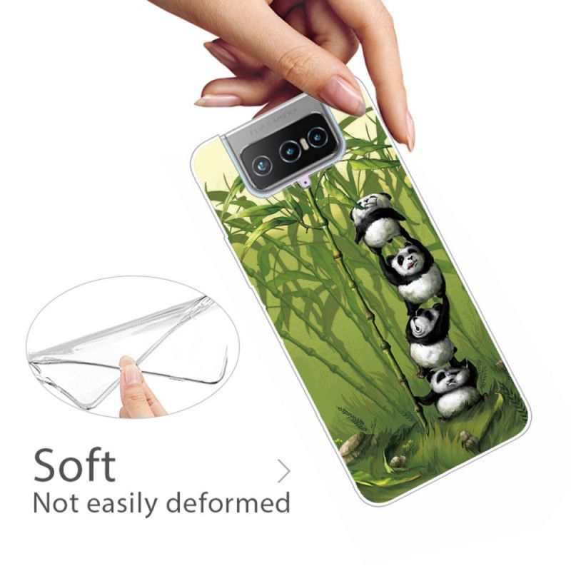 Hoesje Asus Zenfone 7 / 7 Pro Stapel Panda'S