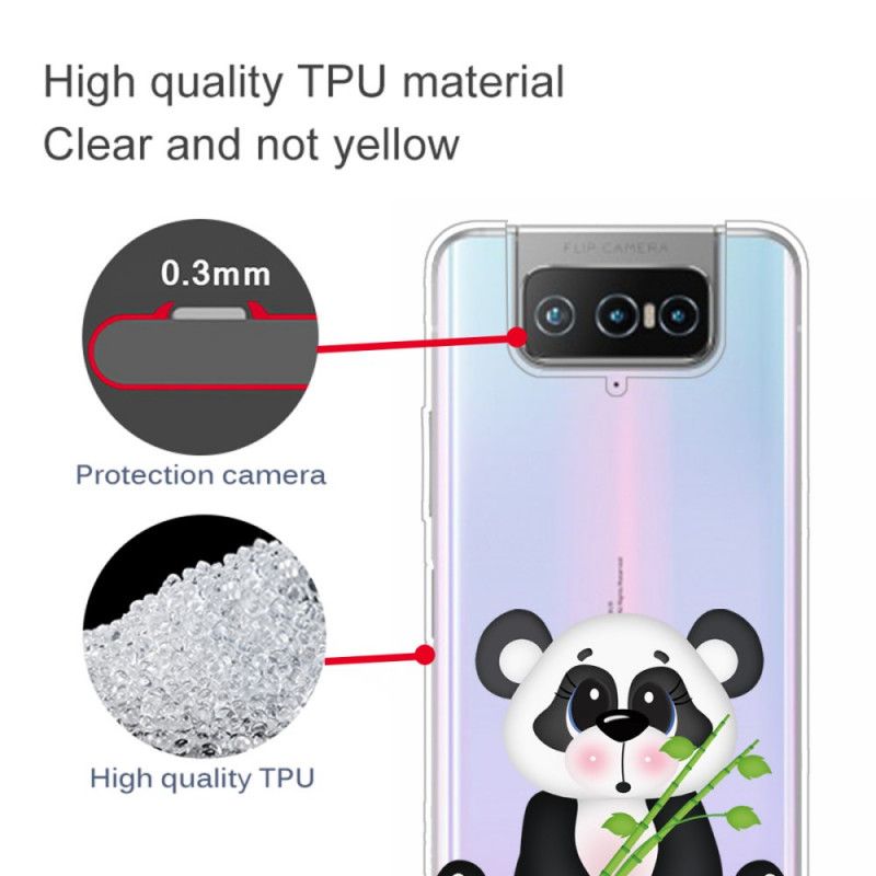Hoesje Asus Zenfone 7 / 7 Pro Transparante Droevige Panda