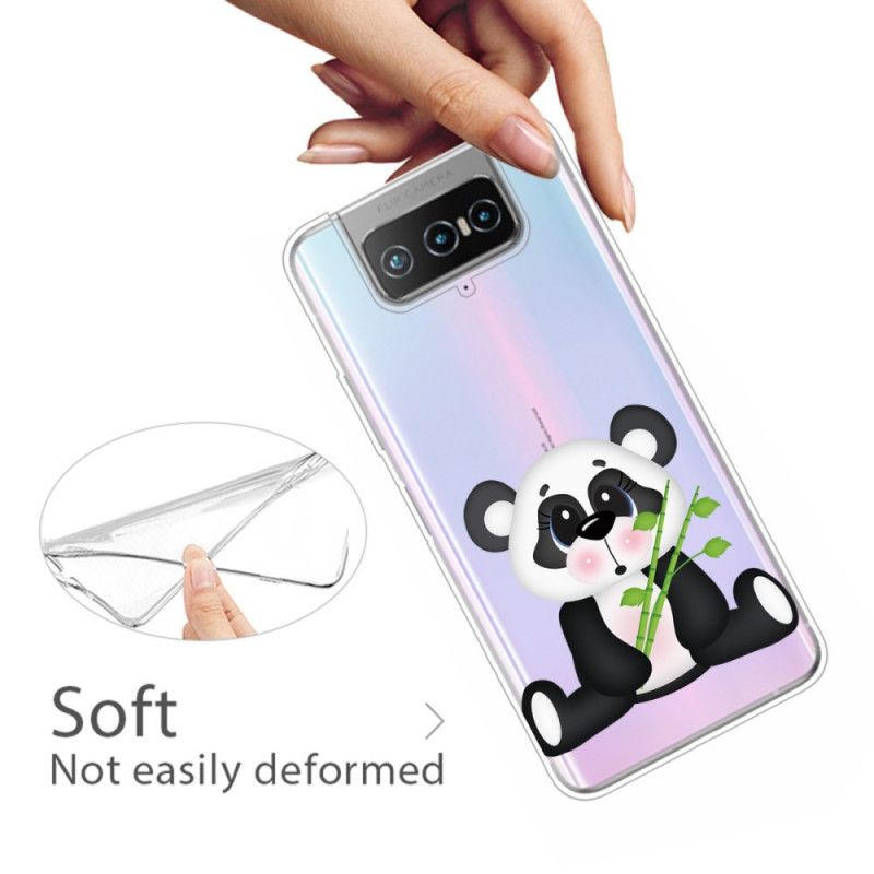 Hoesje Asus Zenfone 7 / 7 Pro Transparante Droevige Panda