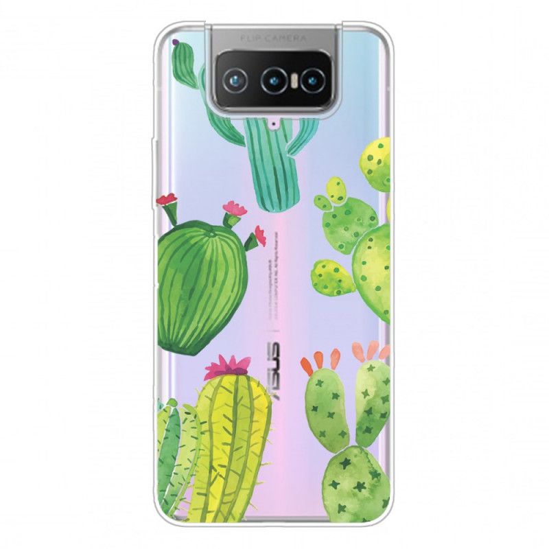 Hoesje voor Asus Zenfone 7 / 7 Pro Aquarel Cactus