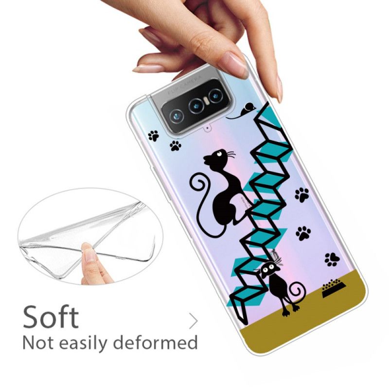 Hoesje voor Asus Zenfone 7 / 7 Pro Grappige Katten
