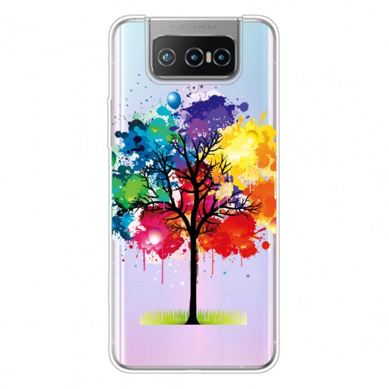 Hoesje voor Asus Zenfone 7 / 7 Pro Transparante Aquarelboom