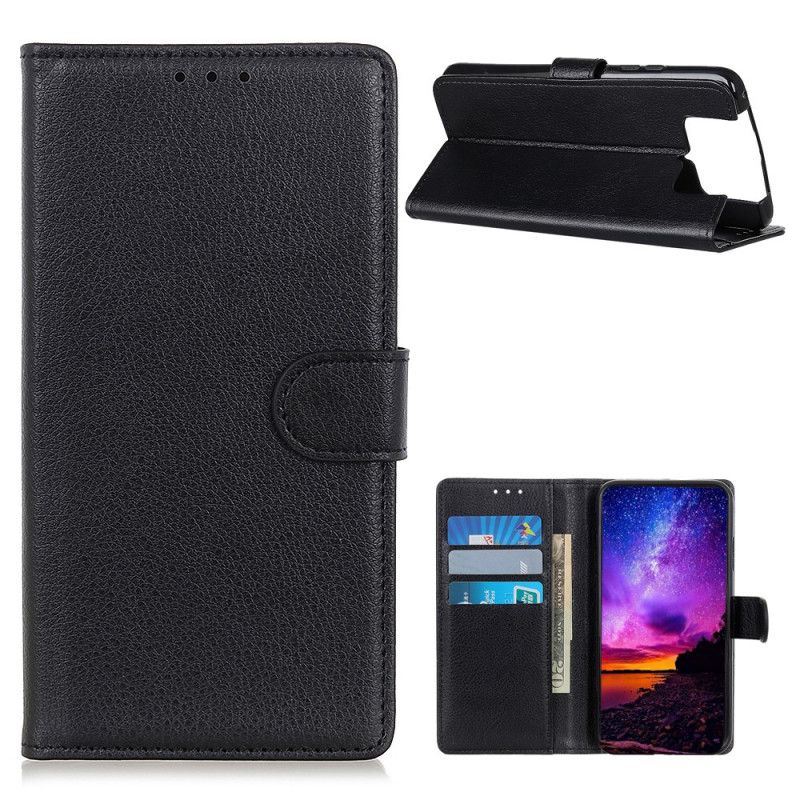 Leren Hoesje Asus Zenfone 7 / 7 Pro Rood Zwart Telefoonhoesje Getextureerde Lychee