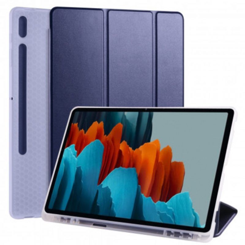 Bescherming Hoesje voor Samsung Galaxy Tab S8 Plus / Tab S7 Plus Siliconen En Kunstleer