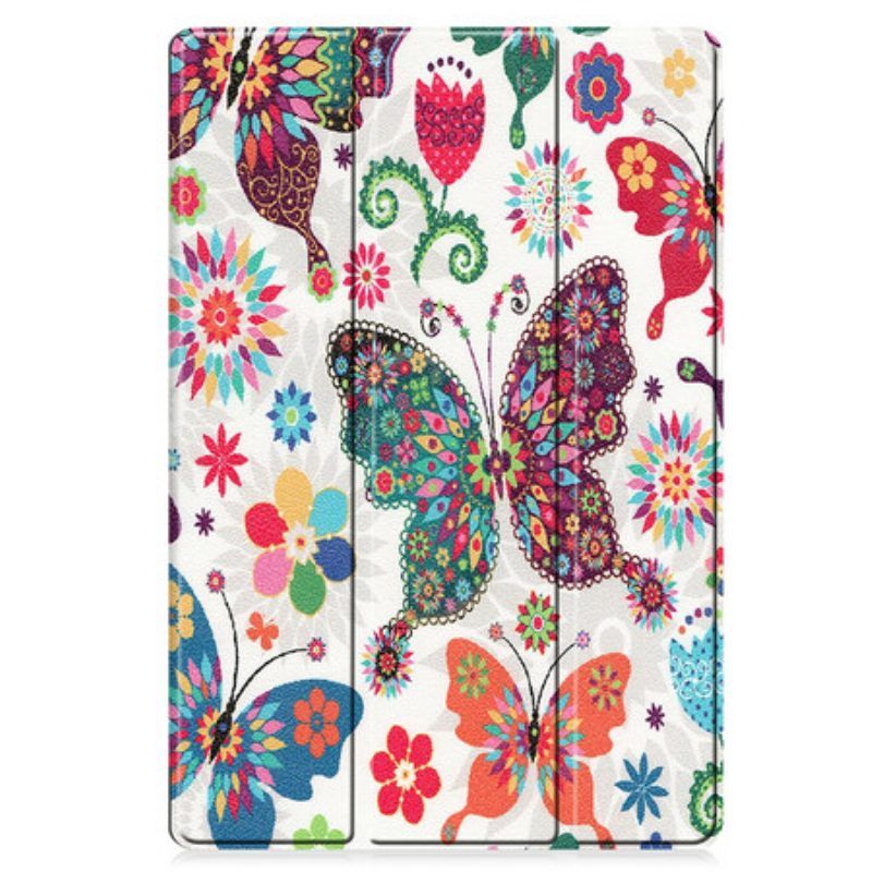 Bescherming Hoesje voor Samsung Galaxy Tab S8 Plus / Tab S7 Plus Verbeterde Vlinders En Bloemen