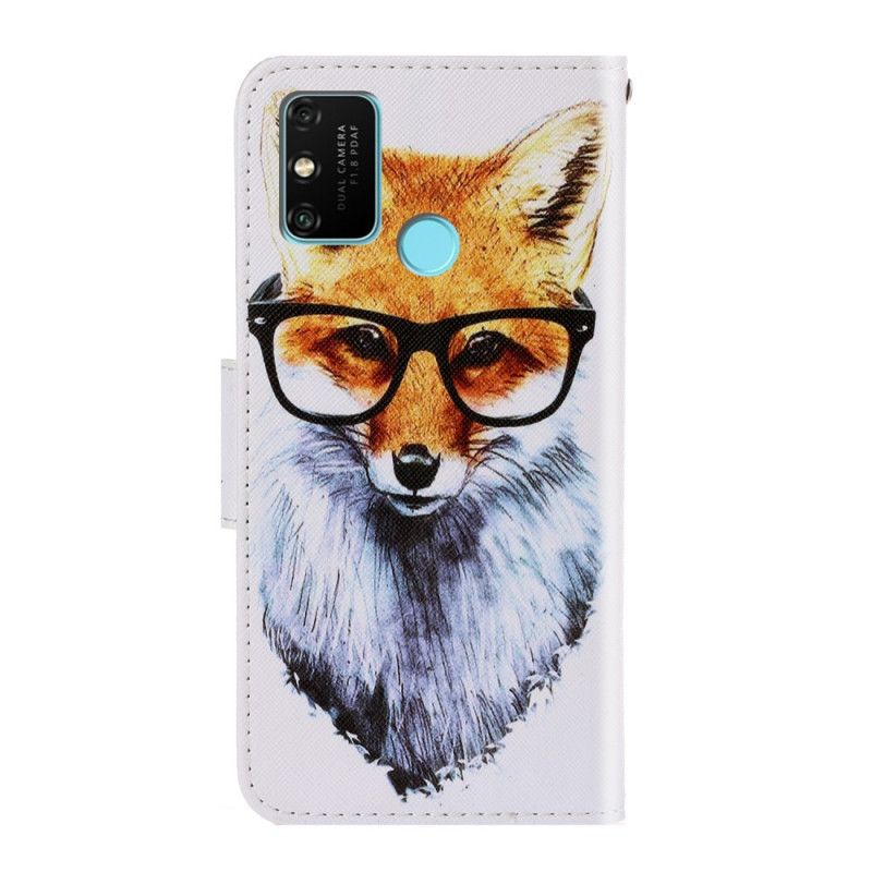 Bescherming Hoesje Honor 9A Telefoonhoesje Nerd String Vos