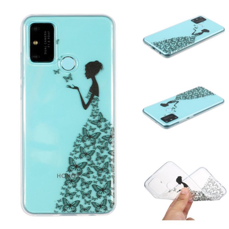 Case Hoesje Honor 9A Telefoonhoesje Transparante Vlinderjurk