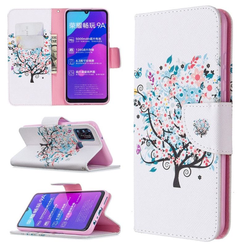 Cover Folio-hoesje Honor 9A Telefoonhoesje Bloemrijke Boom