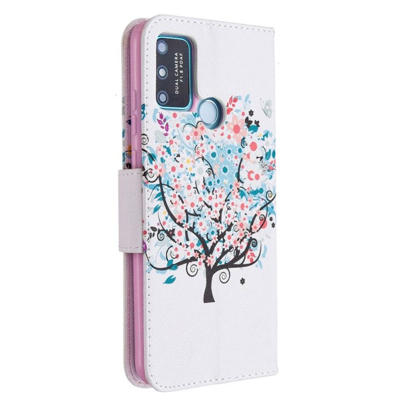 Cover Folio-hoesje Honor 9A Telefoonhoesje Bloemrijke Boom