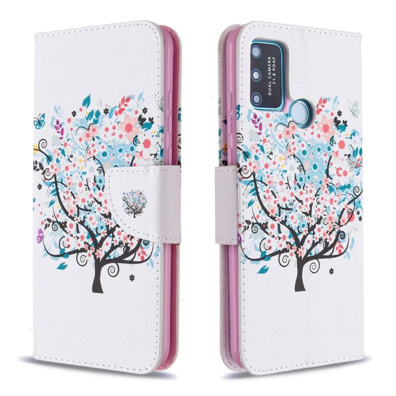 Cover Folio-hoesje Honor 9A Telefoonhoesje Bloemrijke Boom