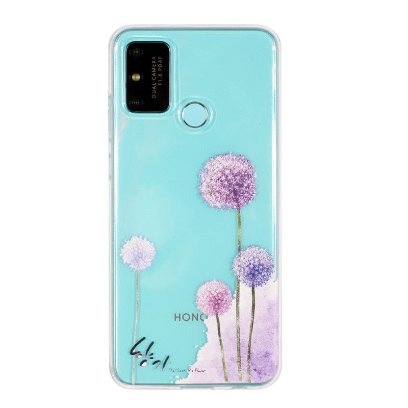 Hoesje Honor 9A Transparant Gekleurde Paardenbloemen