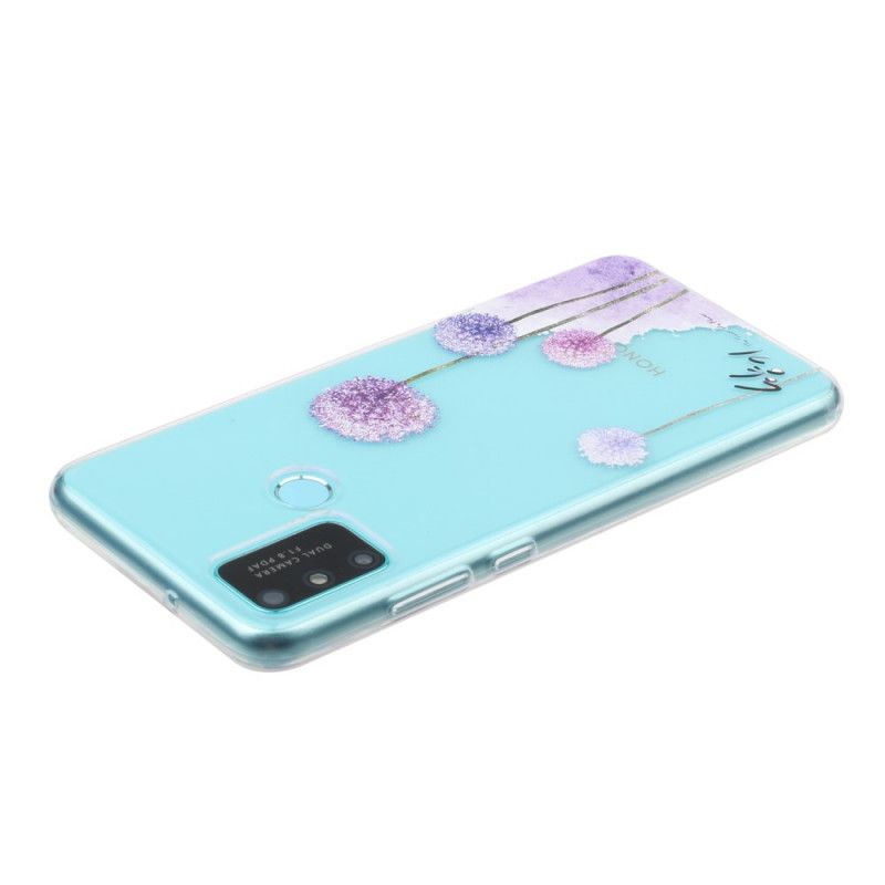 Hoesje Honor 9A Transparant Gekleurde Paardenbloemen