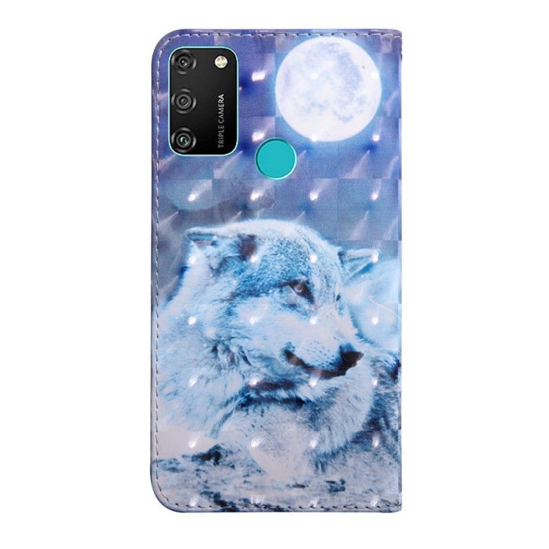 Leren Hoesje Honor 9A Maanlichtwolf