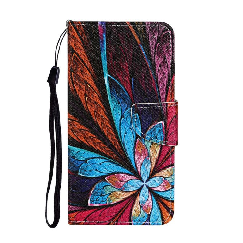 Leren Hoesje Honor 9A Telefoonhoesje Pauwbloem