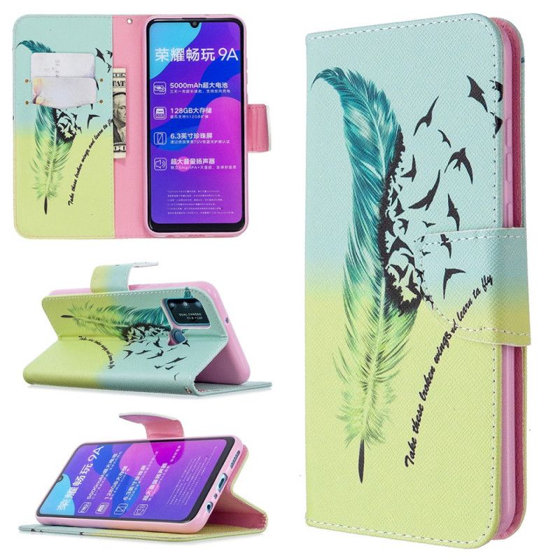 Leren Hoesje Honor 9A Telefoonhoesje Leren Vliegen