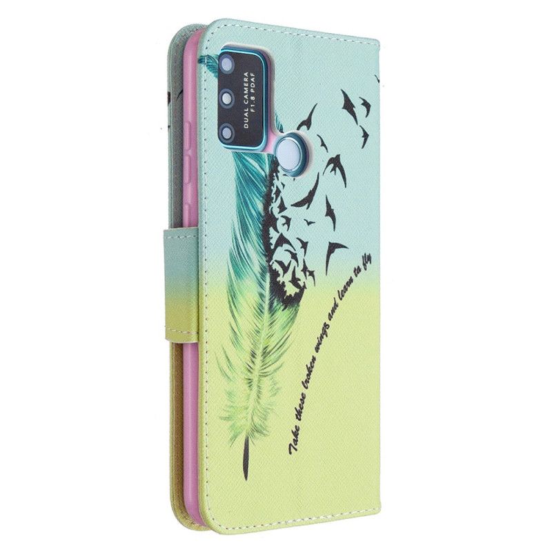 Leren Hoesje Honor 9A Telefoonhoesje Leren Vliegen