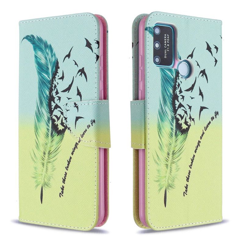 Leren Hoesje Honor 9A Telefoonhoesje Leren Vliegen