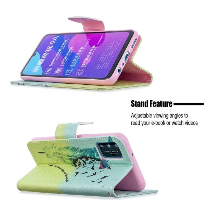 Leren Hoesje Honor 9A Telefoonhoesje Leren Vliegen