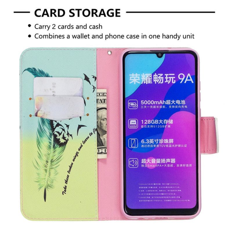 Leren Hoesje Honor 9A Telefoonhoesje Leren Vliegen