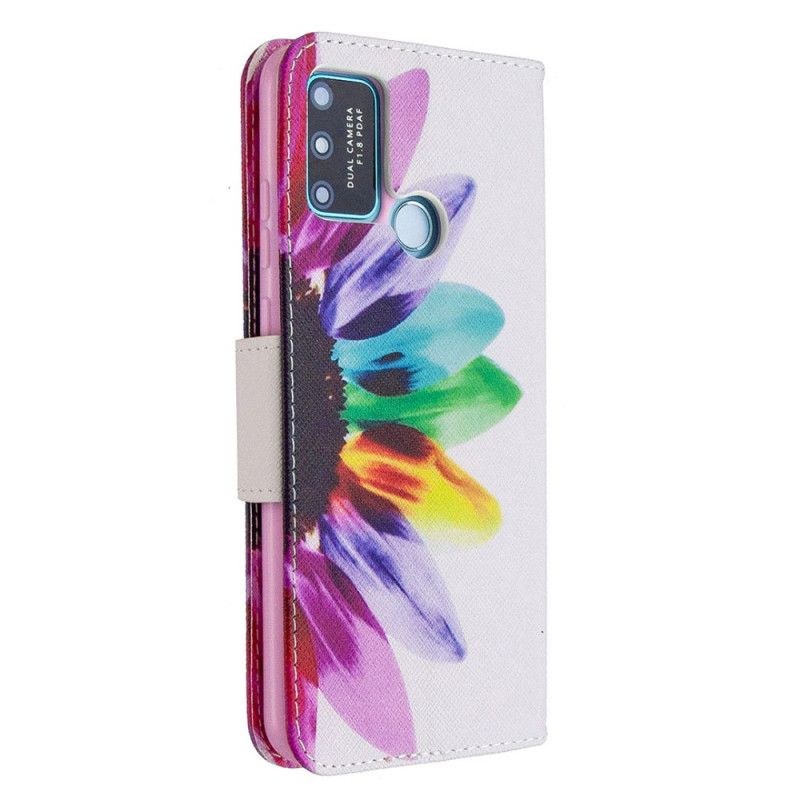 Leren Hoesje voor Honor 9A Aquarelbloem